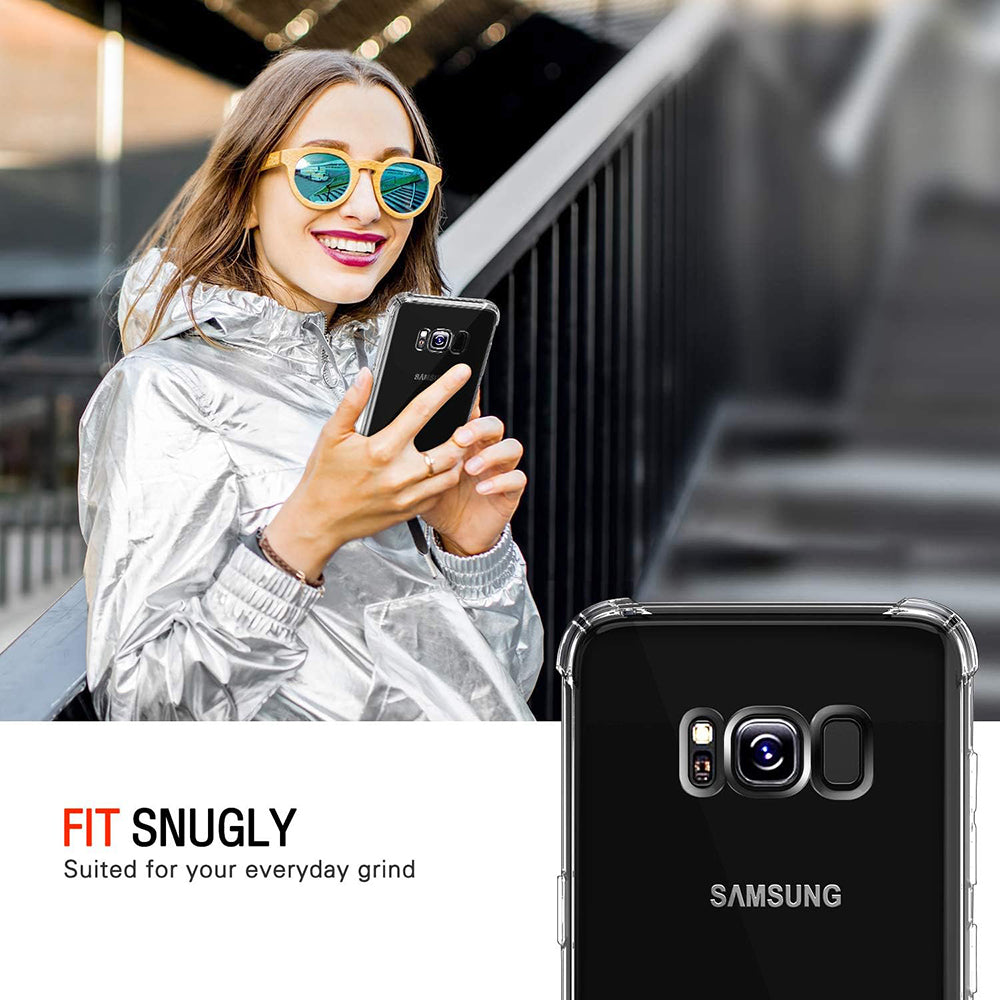 Custodia per Samsung Galaxy S8+ G955, Techsuit, Shockproof Clear, Trasparente