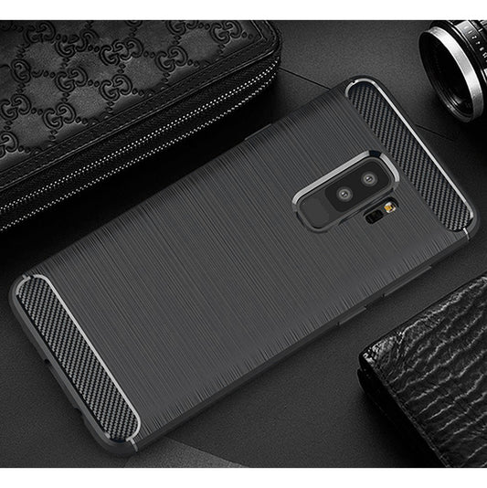 Custodia per Samsung Galaxy S9+ G965, Techsuit, Carbonio, Nera