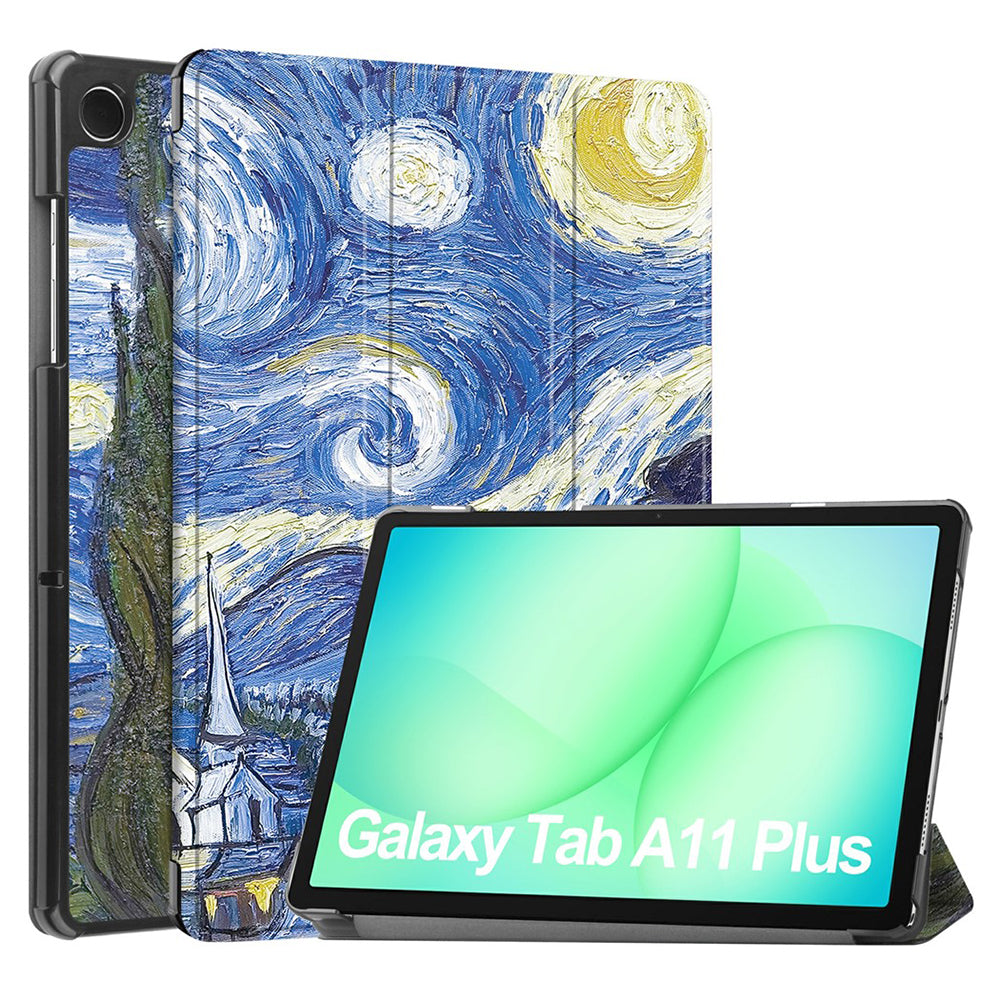 Custodia per Samsung Galaxy Tab A11+ / Tab A9+, Techsuit, FoldPro Starry Night, Multicolore