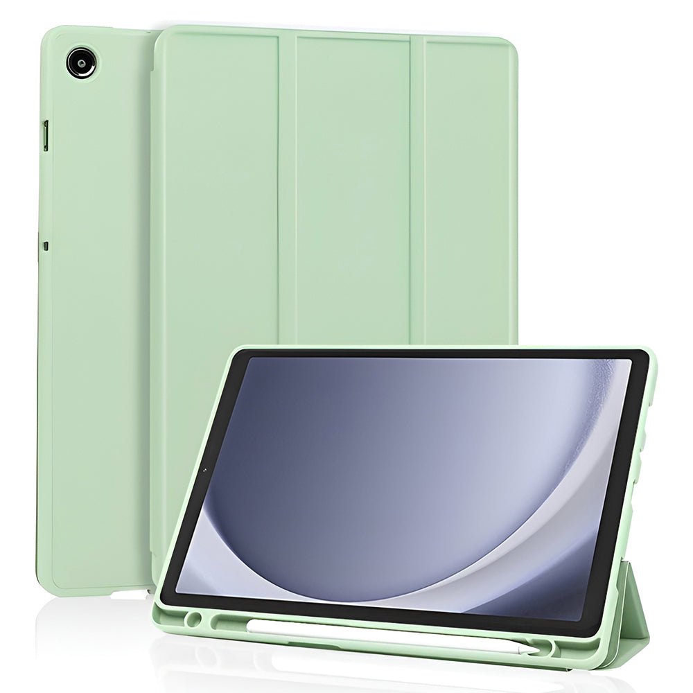 Custodia per Samsung Galaxy Tab A11 / Tab A9, Techsuit, Flex Trifold New Model, Verde Matcha