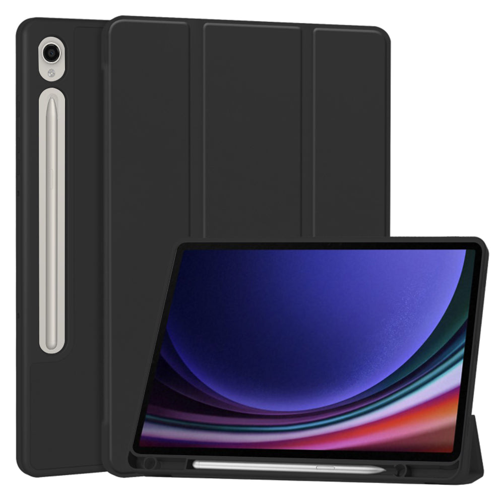 Custodia per Samsung Galaxy Tab S10 FE / Tab S9 FE / Tab S9, Techsuit, Flex Trifold, Nera