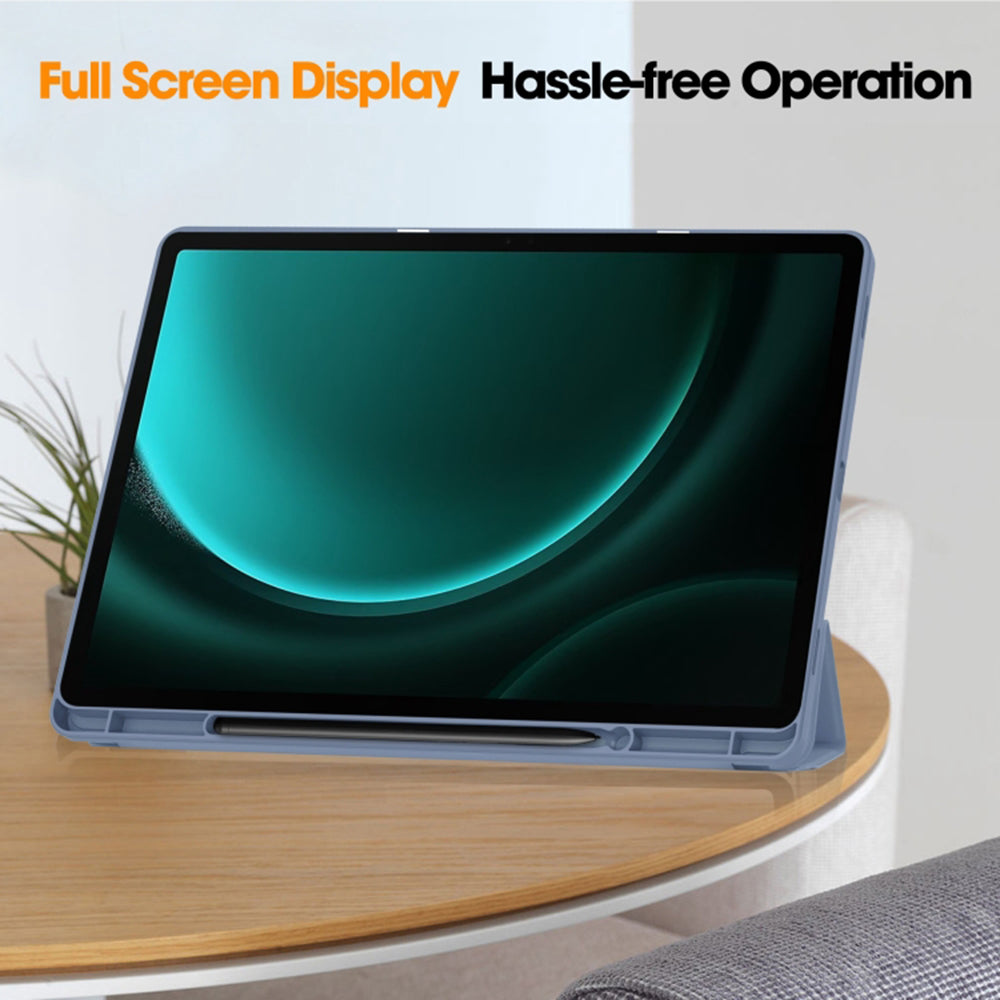 Custodia per Samsung Galaxy Tab S10+ / Tab S9 FE+ / Tab S9+, Techsuit, Flex Trifold, Grigio