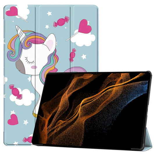 Custodia per Samsung Galaxy Tab S10 Ultra / Tab S9 Ultra / Tab S8 Ultra, Techsuit, FoldPro Unicorn, Multicolore