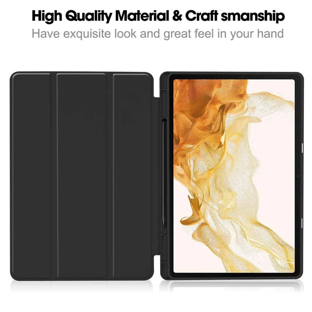 Custodia per Samsung Galaxy Tab S8+ / Tab S7+, Techsuit, Flex Trifold, Nera