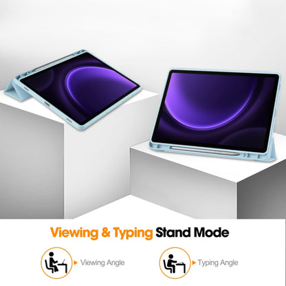 Custodia per Samsung Galaxy Tab S9 FE / Tab S9 / Tab S10 FE, Techsuit, Flex Trifold, Blu
