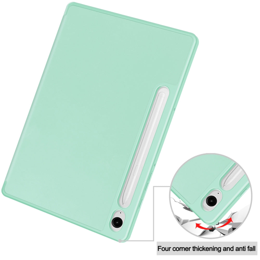 Custodia per Samsung Galaxy Tab S9 FE / Tab S9 / Tab S10 FE, Techsuit, Flex Trifold, Verde Matcha