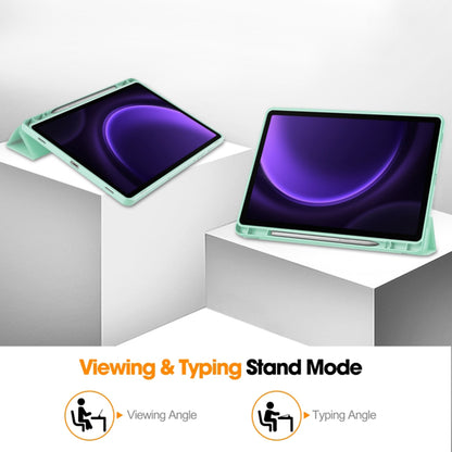 Custodia per Samsung Galaxy Tab S9 FE / Tab S9 / Tab S10 FE, Techsuit, Flex Trifold, Verde Matcha