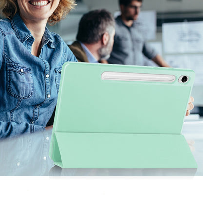 Custodia per Samsung Galaxy Tab S9 FE / Tab S9 / Tab S10 FE, Techsuit, Flex Trifold, Verde Matcha