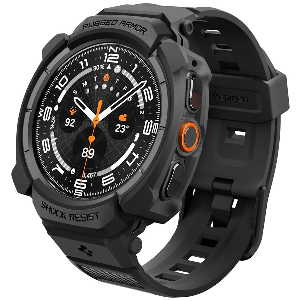Custodia per Samsung Galaxy Watch Ultra2, Spigen, Rugged Armor Pro, Nera Opaca ACS11612