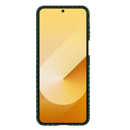 Custodia per Samsung Galaxy Z Flip7 FE F761 / Z Flip6 F741, Techsuit, Carbonite FiberShell, Verde
