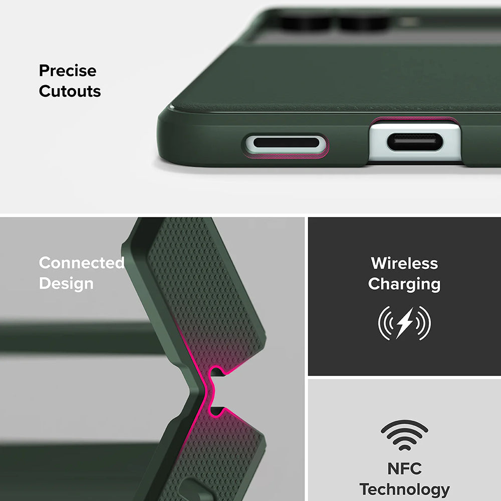 Custodia per Samsung Galaxy Z Flip7 F766, Ringke, Onice, Verde Scuro