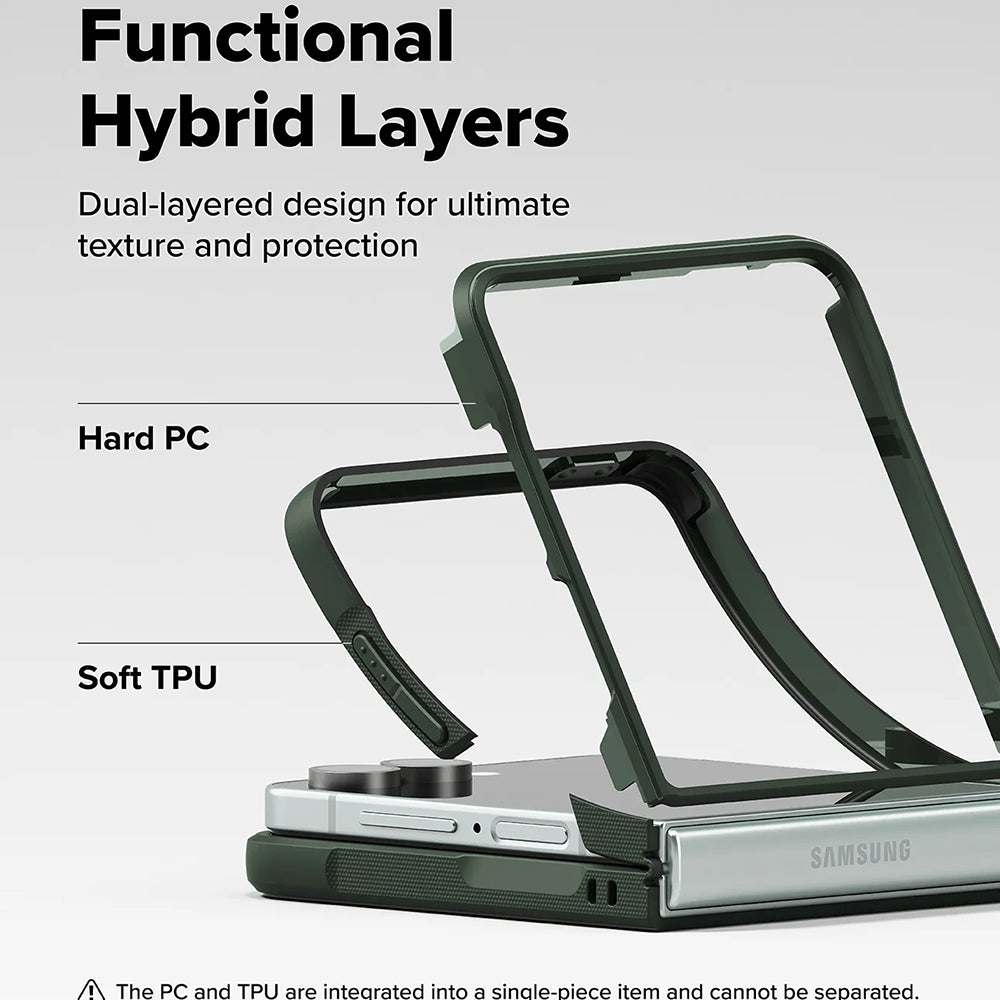 Custodia per Samsung Galaxy Z Flip7 F766, Ringke, Onice, Verde Scuro