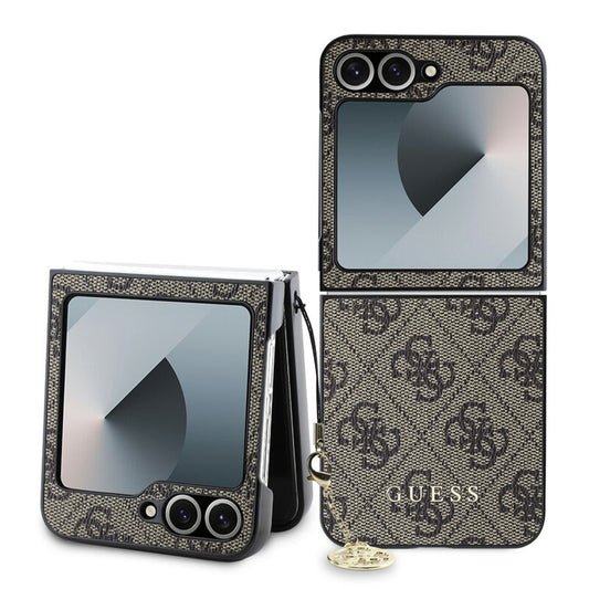 Custodia per Samsung Galaxy Z Flip7 FE F761 / Z Flip6 F741, Guess, 4G Charm, Marrone