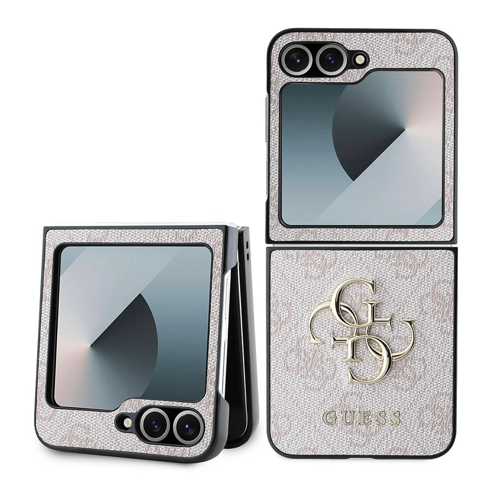 Custodia per Samsung Galaxy Z Flip7 FE F761 / Z Flip6 F741, Guess, 4G Metal Logo, Rosa