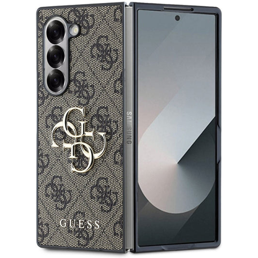 Custodia per Samsung Galaxy Z Fold6 F956, Guess, 4G Metal Logo, Marrone