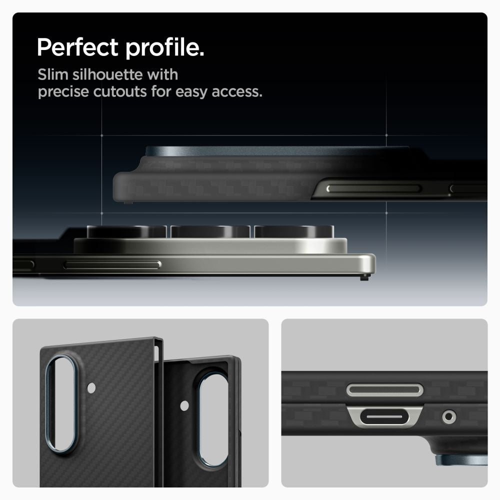 Custodia per Samsung Galaxy Z Fold7 F966, Spigen, Air Skin, Nera ACS09555