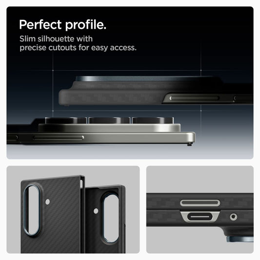 Case for Samsung Galaxy Z Fold7 F966, Spigen, Air Skin, Black ACS09555