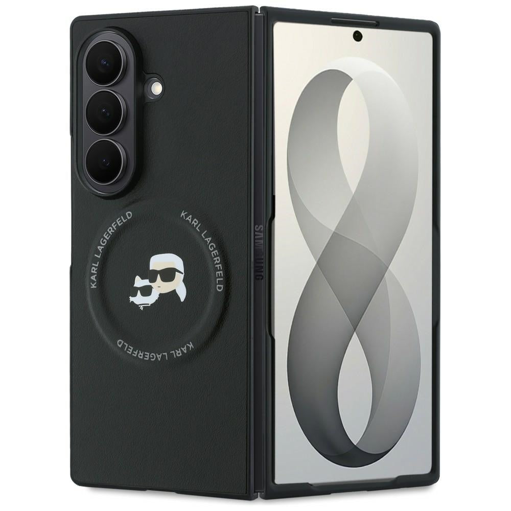 Custodia per Samsung Galaxy Z Fold8 Ultra F976, Karl Lagerfeld, Karl & Choupette Head Pin, Nera