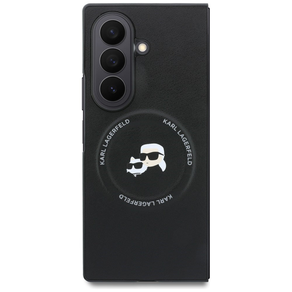 Custodia per Samsung Galaxy Z Fold8 Ultra F976, Karl Lagerfeld, Karl & Choupette Head Pin, Nera