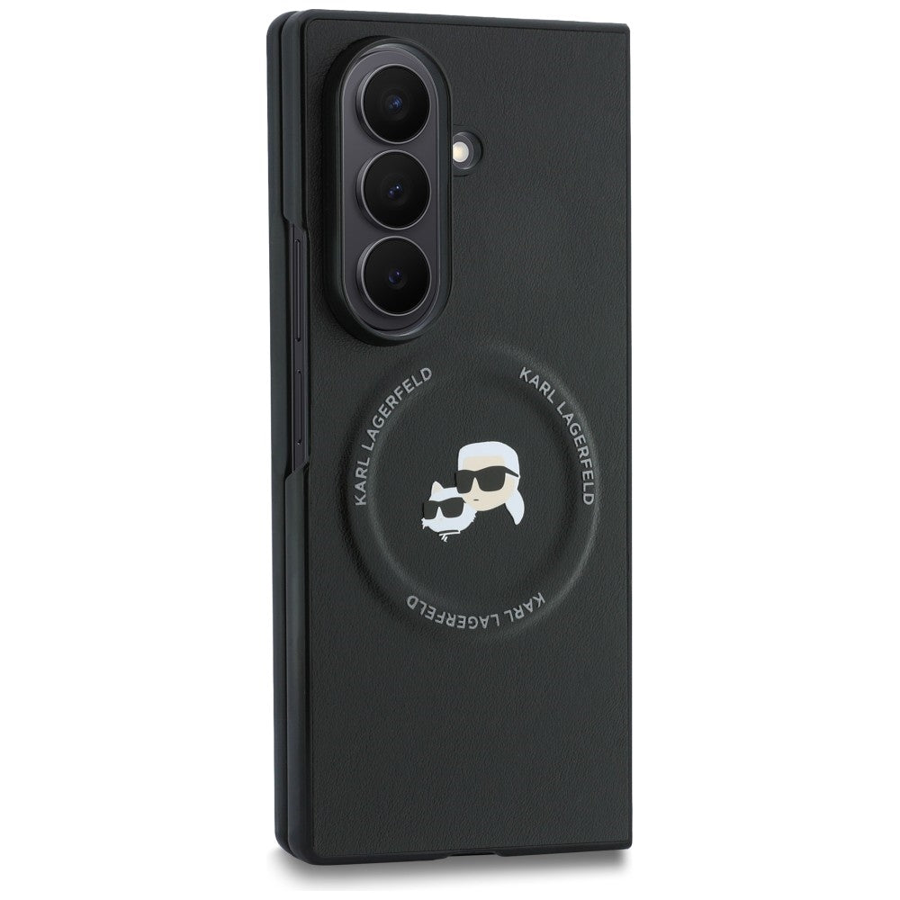 Custodia per Samsung Galaxy Z Fold8 Ultra F976, Karl Lagerfeld, Karl & Choupette Head Pin, Nera