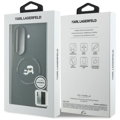 Custodia per Samsung Galaxy Z Fold8 Ultra F976, Karl Lagerfeld, Karl & Choupette Head Pin, Nera