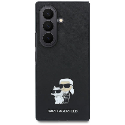 Custodia per Samsung Galaxy Z Fold8 Ultra F976, Karl Lagerfeld, Saffiano Karl & Choupette Metal Pin, Nera