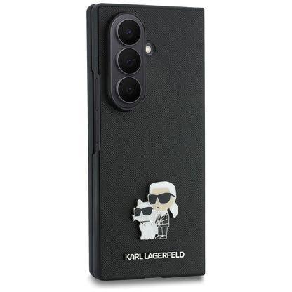 Custodia per Samsung Galaxy Z Fold8 Ultra F976, Karl Lagerfeld, Saffiano Karl & Choupette Metal Pin, Nera