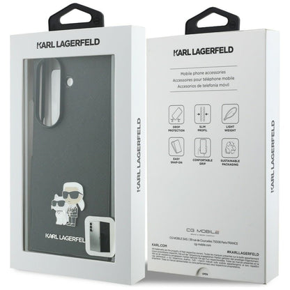 Custodia per Samsung Galaxy Z Fold8 Ultra F976, Karl Lagerfeld, Saffiano Karl & Choupette Metal Pin, Nera