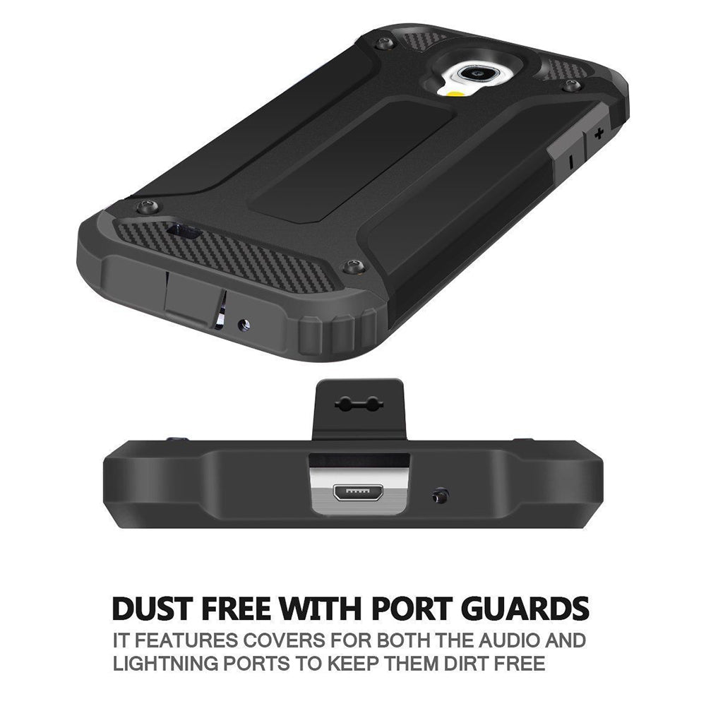 Custodia per Samsung I9500 Galaxy S4, Techsuit, Hybrid Armor, Nera