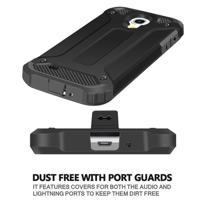 Custodia per Samsung I9500 Galaxy S4, Techsuit, Hybrid Armor, Nera