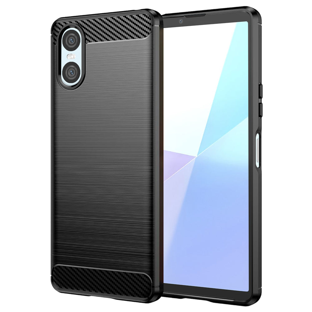 Custodia per Sony Xperia 10 VI, Techsuit, Carbonio, Nera