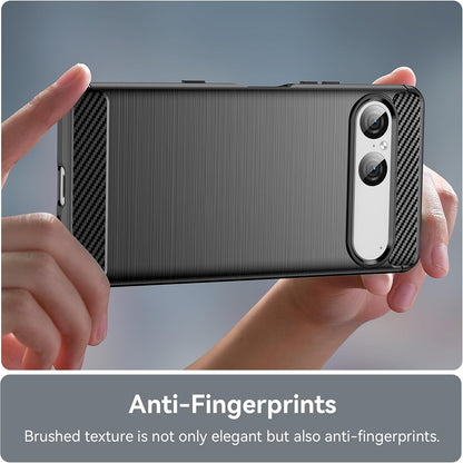 Custodia per Sony Xperia 10 VIII, Techsuit, Carbonio, Nera