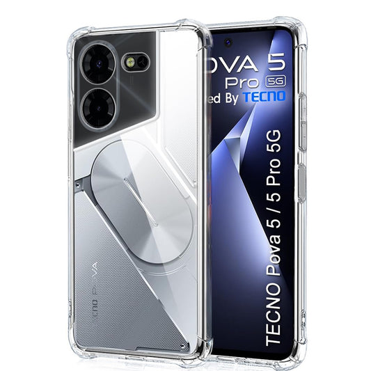 Custodia per Tecno Pova 5 Pro, Techsuit, Shockproof Clear, Trasparente
