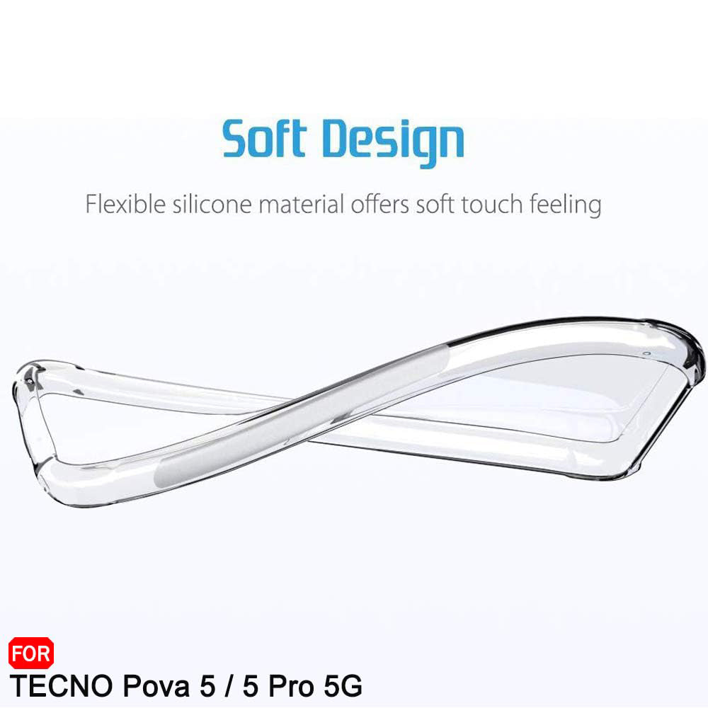 Custodia per Tecno Pova 5 Pro, Techsuit, Shockproof Clear, Trasparente