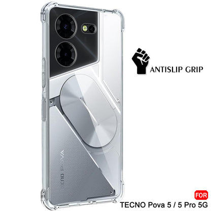 Custodia per Tecno Pova 5 Pro, Techsuit, Shockproof Clear, Trasparente