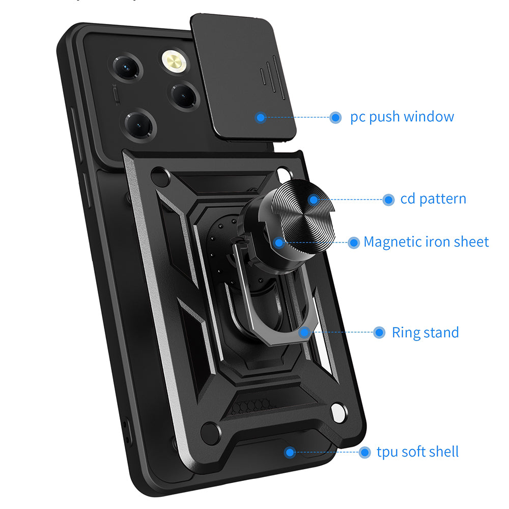 Custodia per Tecno Spark 20 Pro / Infinix Hot 40 / Hot 40 Pro, Techsuit, CamShield, Nera