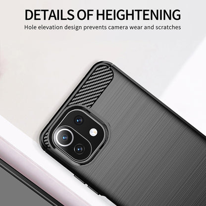 Custodia per Xiaomi 11 Lite 5G NE / Mi 11 Lite 5G / 11 Lite, Techsuit, Carbonio, Nera