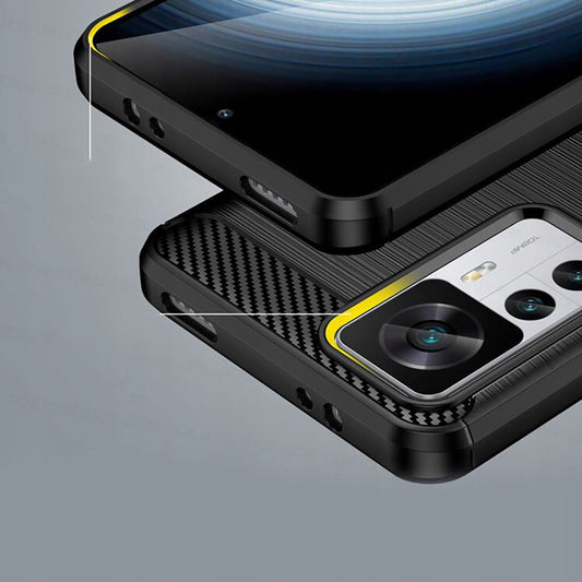 Custodia per Xiaomi 12T / 12T Pro, Techsuit, Carbonio, Nera
