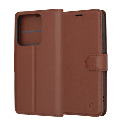 Custodia per Xiaomi 14, Techsuit, Leather Folio, Marrone
