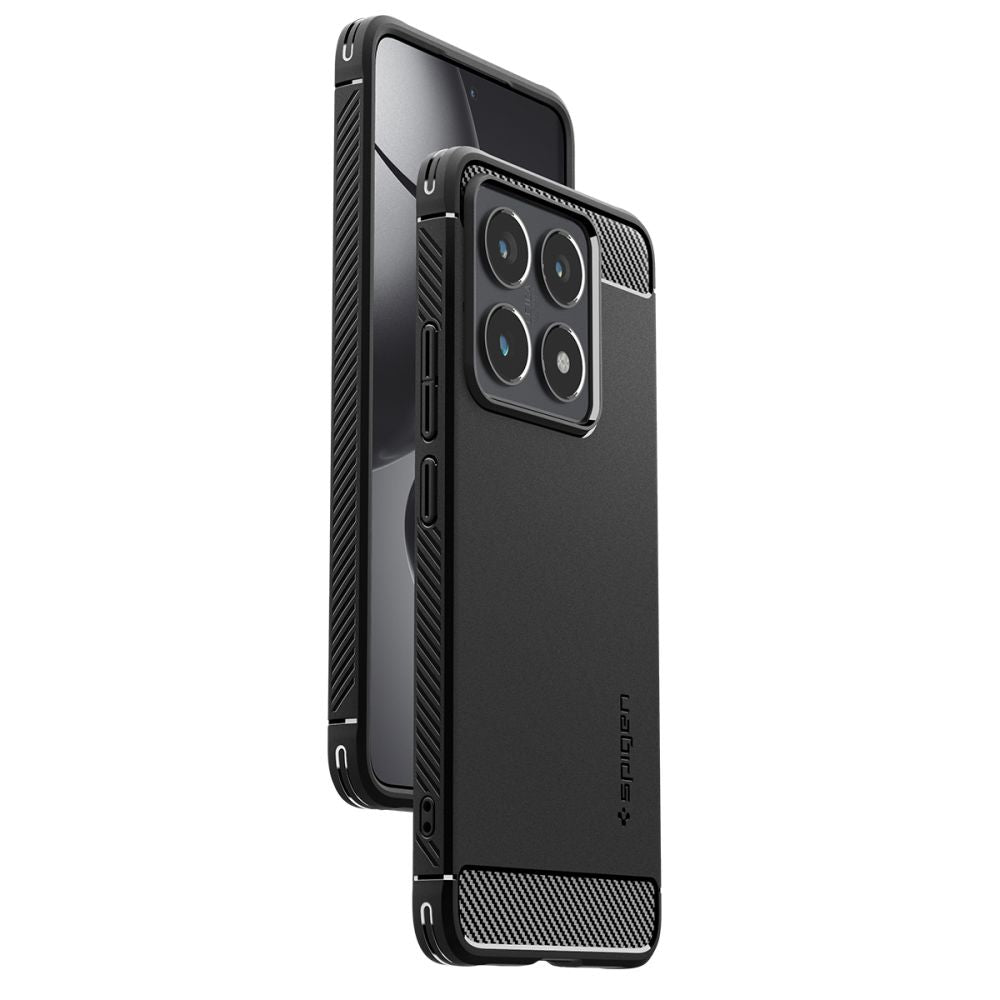 Husa pentru Xiaomi 14T, Spigen, Rugged Armor, Neagra ACS08857