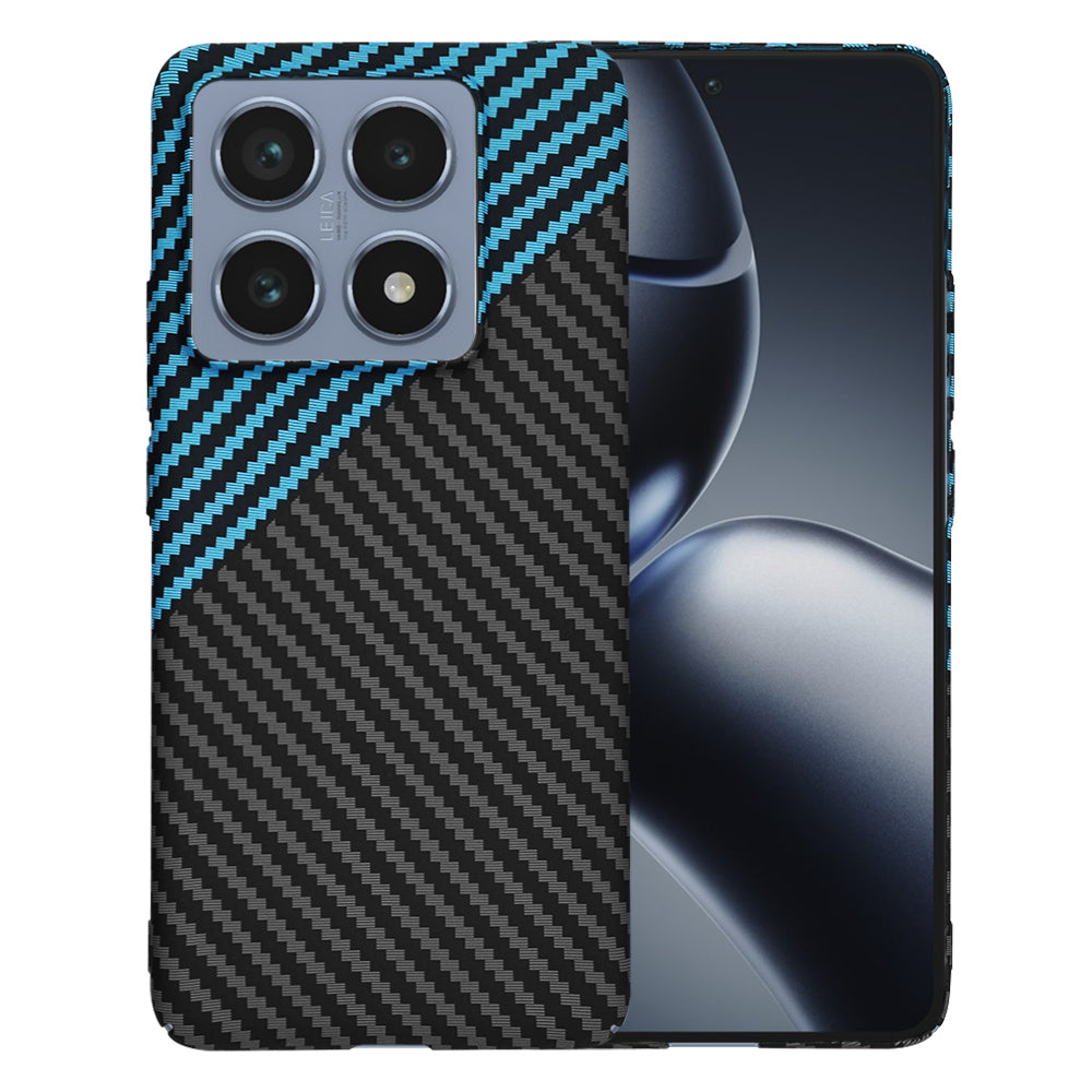 Custodia per Xiaomi 14T Pro, Techsuit, Carbonite FiberShell, Nero Bleu