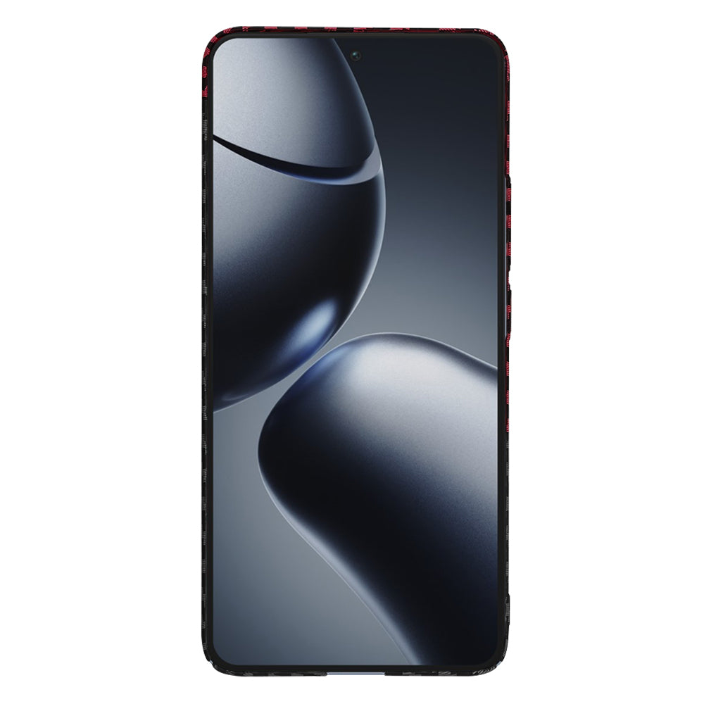 Custodia per Xiaomi 14T Pro, Techsuit, Carbonite FiberShell, Nero Rosso