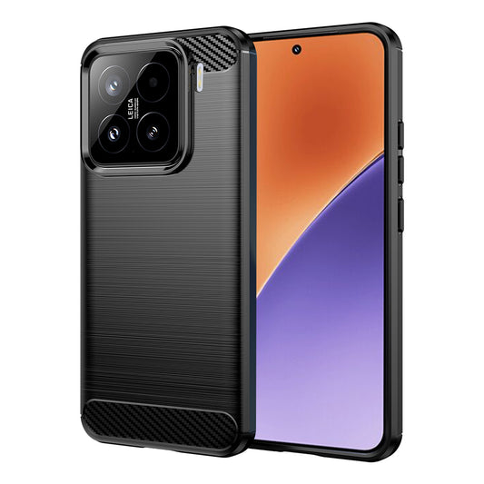 Custodia per Xiaomi 15, Techsuit, Carbonio, Nera