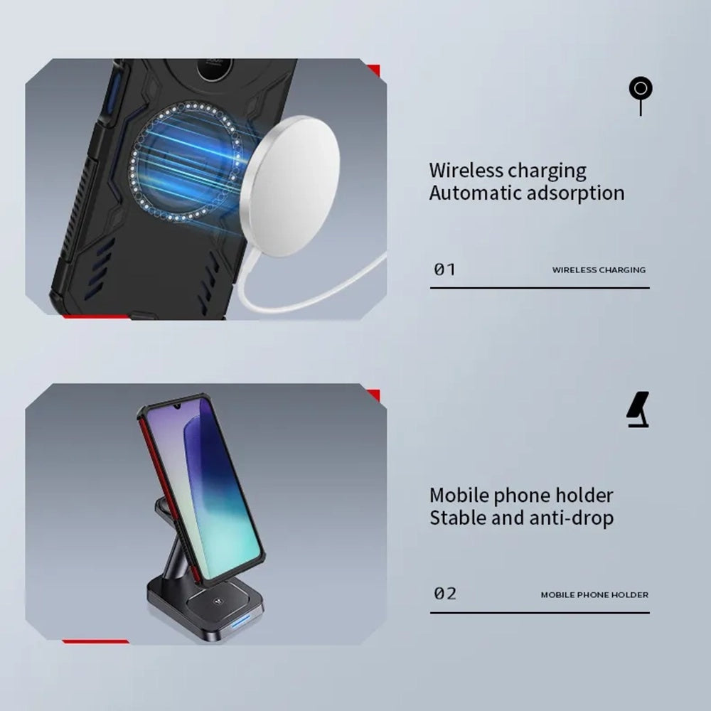 Custodia MagSafe per Xiaomi 15T Pro, Techsuit, ArmorMag, Blu