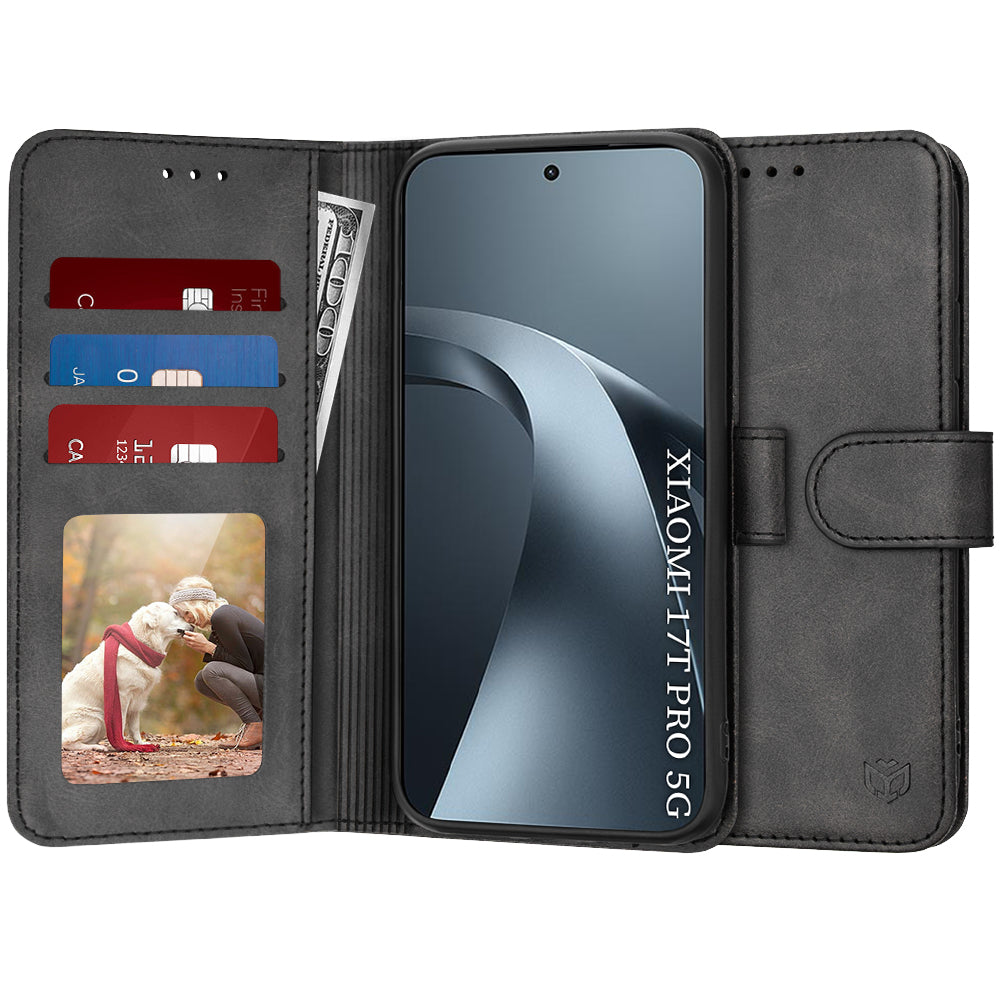 Custodia per Xiaomi 17T Pro, Techsuit, Diary Book, Nera