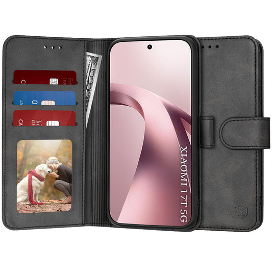 Custodia per Xiaomi 17T, Techsuit, Diary Book, Nera