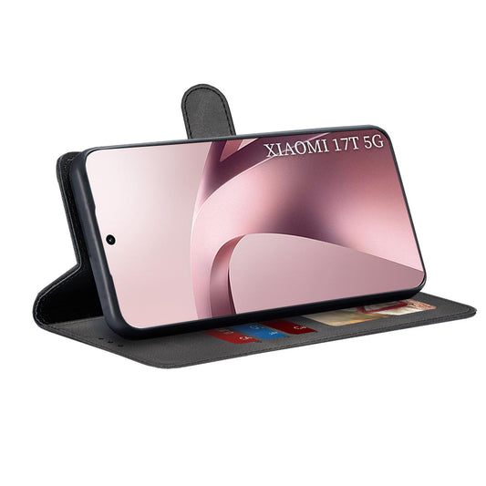 Custodia per Xiaomi 17T, Techsuit, Diary Book, Nera