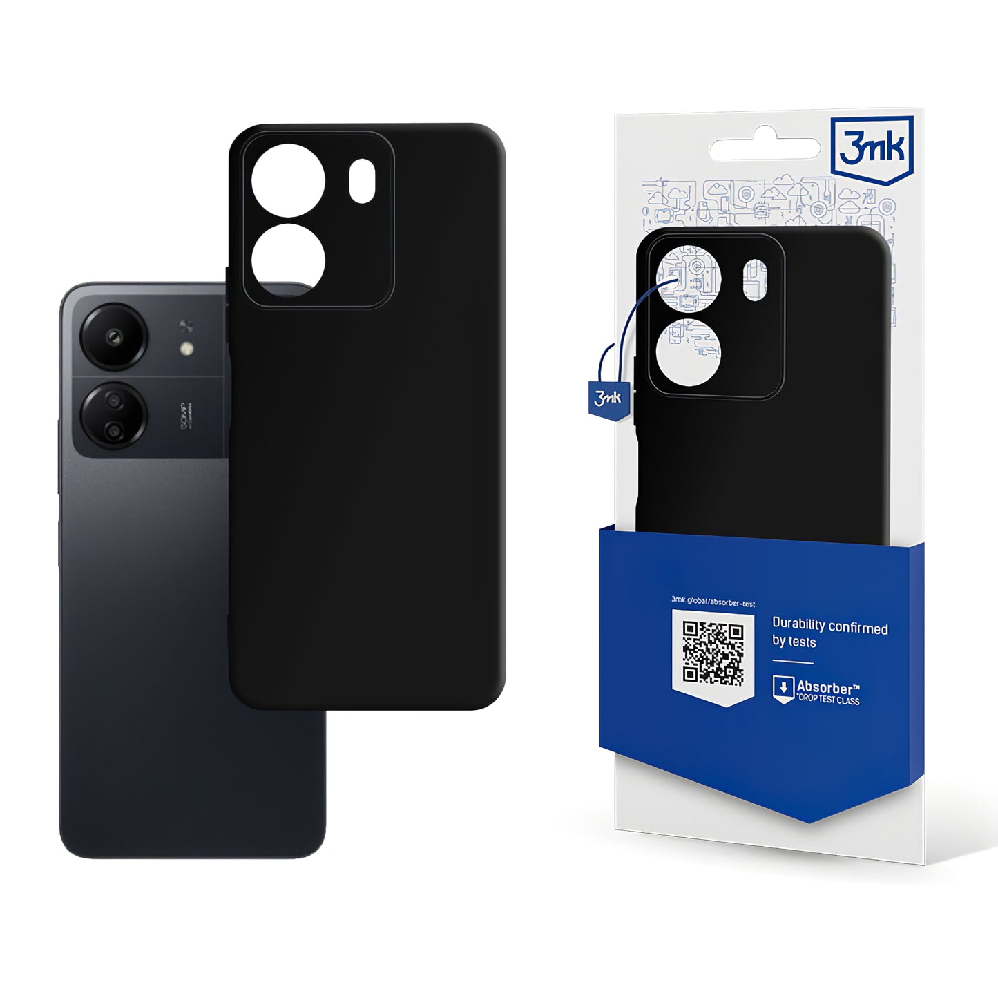 Husa pentru Xiaomi Poco C65 / Redmi 13C, 3MK, Matt, Neagra