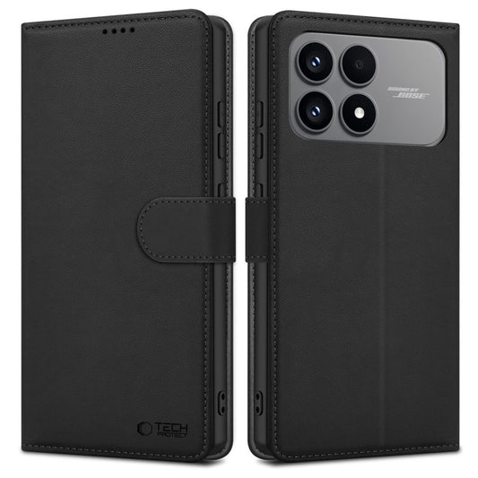 Custodia per Xiaomi Poco F8 Pro, Tech-Protect, Wallet, Nera