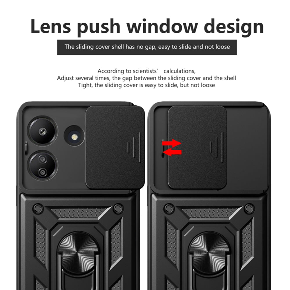 Custodia per Xiaomi Poco C65 / Redmi 13C, Techsuit, CamShield, Nera